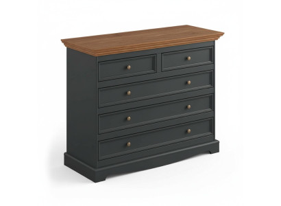 Woonkamerkast van luxe modern zwart XXL houten planken, lage commode zijbord kast