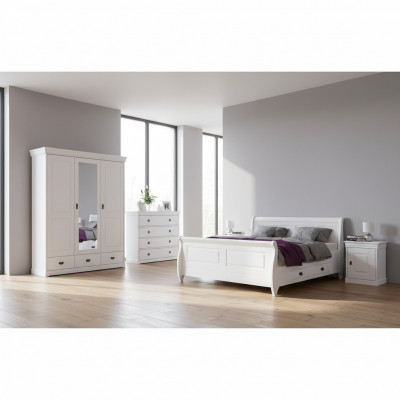 Slaapkamer set Dubbel Bed 2x Nachtkastje Console Bedden Hotel Bekleding 5-delig.