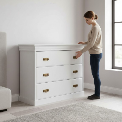 Kommode Sideboard Kommoden Sideboards 3 Schubladen Hochschrank Schrank Neu Holz Dressoir Sideboard Dressoirs Sideboards 3 laden hoge kast kast nieuw hout