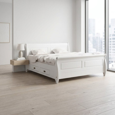 Landhuisstijl Luxe Bed Tweepersoonsbedden Wit Slaapkamer
