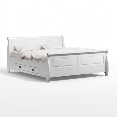Landhuisstijl Luxe Bed Tweepersoonsbedden Wit Slaapkamer