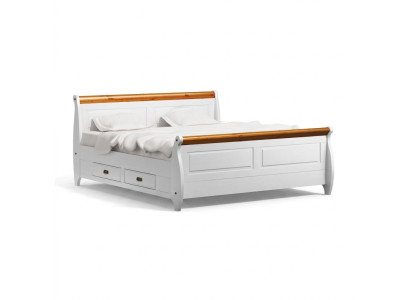Luxe bed dubbel bed landhuis stijl tweepersoonsbedden wit slaapkamer