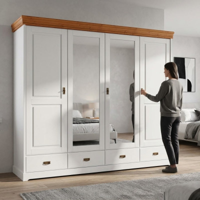 Kledingkast landelijke stijl kast kledingkasten houten meubels wit plank
