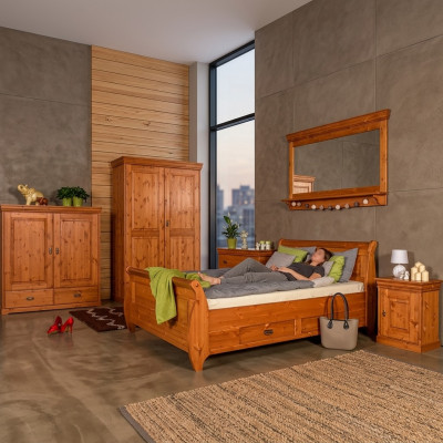 Slaapkamerset Compleet Design Bed Klassieke Meubels 5-delig Nachtkastje Landhuis