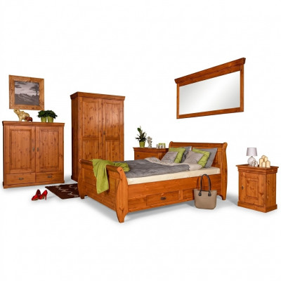 Slaapkamerset Compleet Design Bed Klassieke Meubels 5-delig Nachtkastje Landhuis