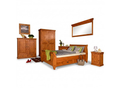 Slaapkamerset Compleet Design Bed Klassieke Meubels 5-delig Nachtkastje Landhuis