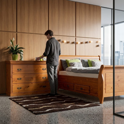 Ladekast met 3 laden dressoir dressoir houten kast ladekasten bruin nieuw