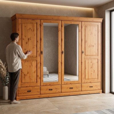 Kledingkast landelijke stijl meubels kast hout slaapkamer kasten bruin nieuw