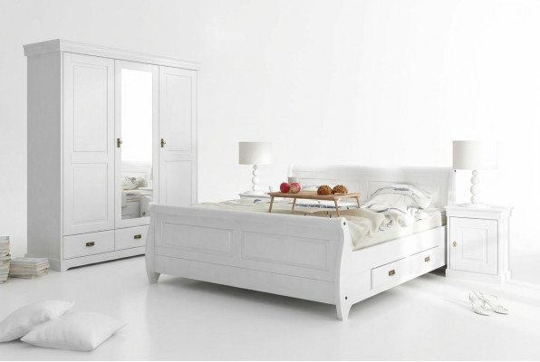 Slaapkamer set Bed Nachtkastje Kledingkast Hotelbedden Hout Ontwerp 4-delig.
