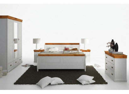 Landhuis bed kledingkast nachtkastje slaapkamer compleet houten set 5-delig nieuw