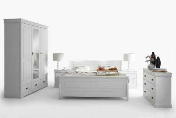 Mebel Slaapkamer Set Design Bed 2x Nachtkastje Commode Kledingkast Nieuw 5-delig