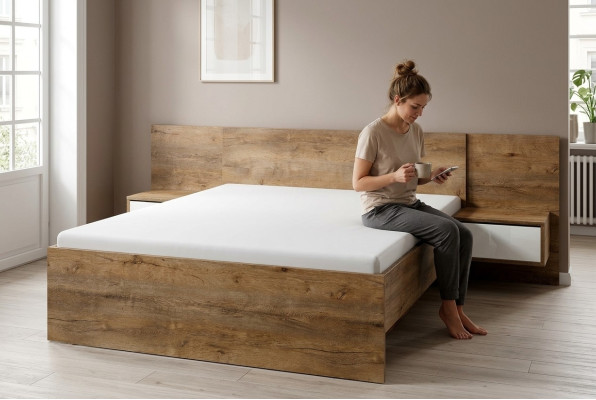 Slaapkamer Modern Hout Meubels Nieuw Bed Bekleding Ontwerp Luxe Tweepersoons Hotelbedden