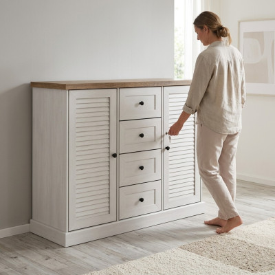 Ladenkasten Plank Plank Echt hout Side Low Board Kast Ontwerpladenkast Kasten