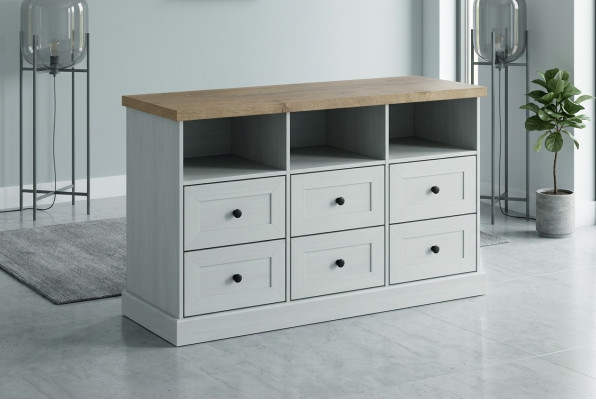 Woonkamer plank hout luxe kast ontwerp dressoir buffet laag bord nieuw