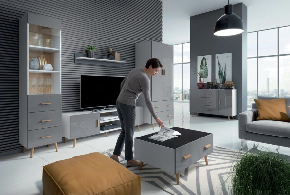 Woonkamer Moderne Stijl Woonwanden 4-delige Set Moderne Woonwand Vitrines Boekenplankkast