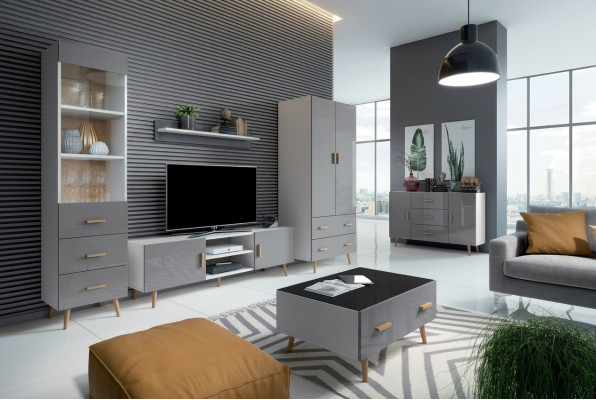 Woonkamer Moderne Stijl Woonwanden 4-delige Set Moderne Woonwand Vitrines Boekenplankkast