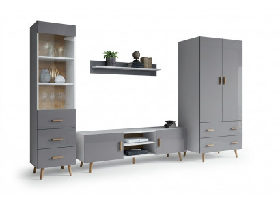 Woonkamer Moderne Stijl Woonwanden 4-delige Set Moderne Woonwand Vitrines Boekenplankkast