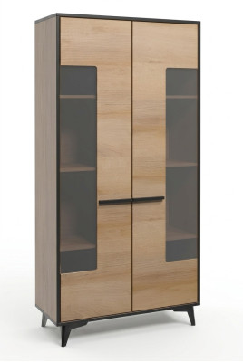 Vitrine ladekast glazen ontwerpkast hout Nieuw dressoir vitrine ladekasten
