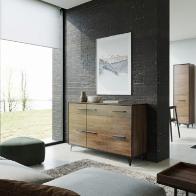 Kommode Plank Kast Plank Echt Hout Zijlaag Bord Ontwerp Dressoir Kasten