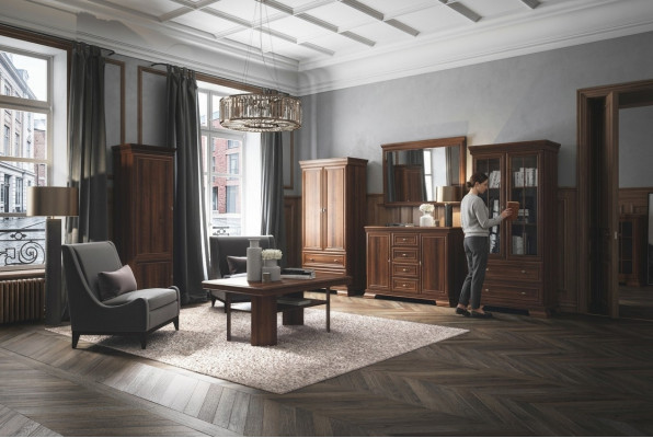 Garnituur Vitrine Dressoir 4-delig. Houten meubelplank Woonkamer Wandmeubel Set Groep