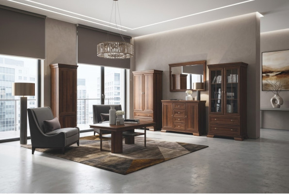 Garnituur Vitrine Dressoir 4-delig. Houten meubelplank Woonkamer Wandmeubel Set Groep