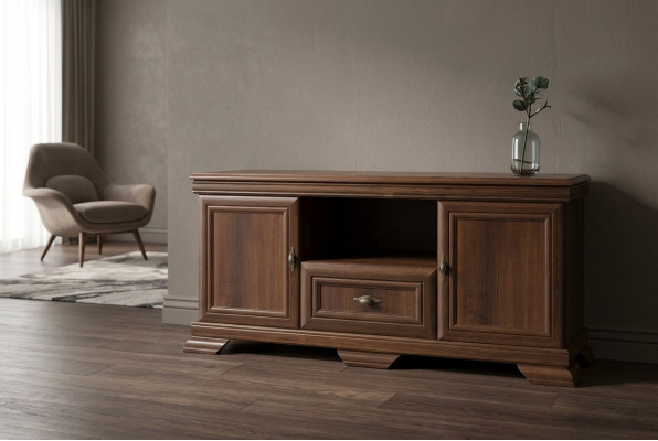 Klassieke houten ladekast dressoir commodes lage planken woonkamerkast Nieuw