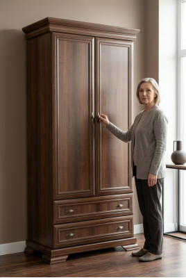 Slaapkamer kledingkast 2-deurs houten wandkast kast kledingkasten