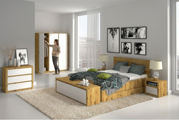 Ontwerp slaapkamer luxe bed nachtkastje commode 6-delige slaapkamer set hotel