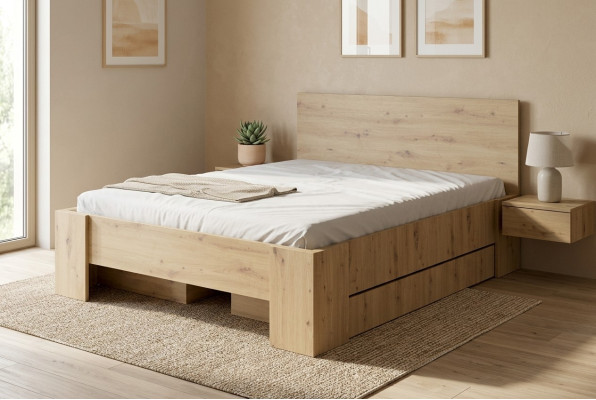 Luxe meubelontwerp Dubbel Hotel Houten Kast Slaapkamer Bedden Bedframe Nieuw