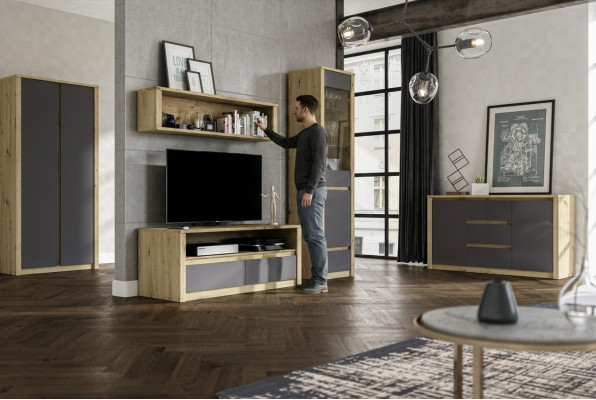Wandmeubel Dressoir Lowboard Sideboard Woonkamer Dressoir Plank 5-delig Set