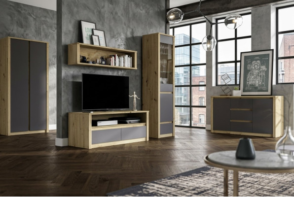 Wandmeubel Dressoir Lowboard Sideboard Woonkamer Dressoir Plank 5-delig Set
