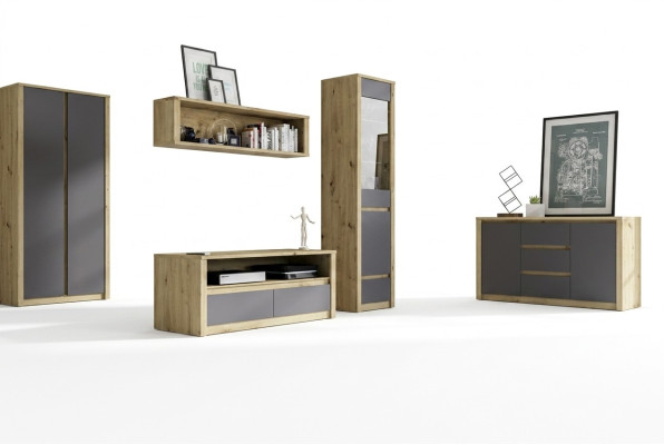 Wandmeubel Dressoir Lowboard Sideboard Woonkamer Dressoir Plank 5-delig Set