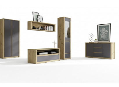 Wandmeubel Dressoir Lowboard Sideboard Woonkamer Dressoir Plank 5-delig Set