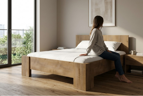 Slaapkamer Hout Luxe Design Bed Gestoffeerd Tweepersoons Hotelbedden Huwelijk 180x200cm