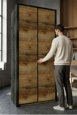 Slaapkamer kasten houten meubelen kast landelijk kledingkast design bruin