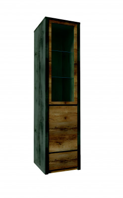 Vitrines Massief meubelen Houten kasten Nieuw Massief houten vitrinekast Hoog kast Glas