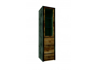 Vitrines Massief meubelen Houten kasten Nieuw Massief houten vitrinekast Hoog kast Glas