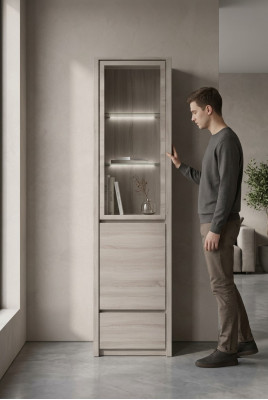 Woonkamer meubels Moderne houten glazen vitrinekast Kast Vitrines Nieuw