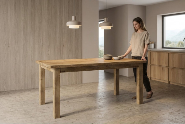 Eettafel Nieuwe tafel Eetkamer Woonkamer Massief houten meubels Houten meubels Handgemaakt Nieuw