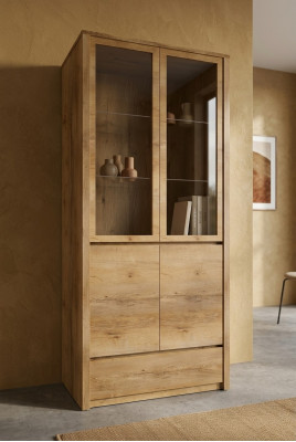 Glasvitrine Glaskast Kasten Kast Hout meubels Nieuw Vitrines Houten kast Nieuw