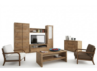 Woonkamerset Design Woonkamer Dressoir Wandplank Kommode Vitrine 5-delig.