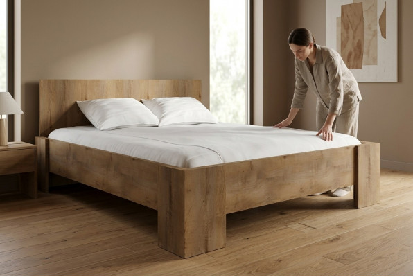 Luxe bekledingsstof ontwerper bed slaapkamer bedden textiel hout hotel