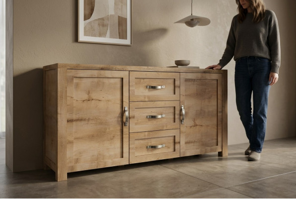Buffet dressoir commode hout handgemaakt houten landelijke dressoirs 2-delig.