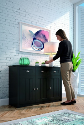 Landhuis Groen Dressoirs van hout Dressoir Buffet Hoge kast Ladenkast Buffet