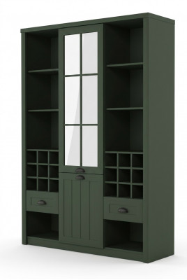 Wandmeubel Kast Meubels Planken Woonkamer Vitrine Glazen kast Plank Boekenkast