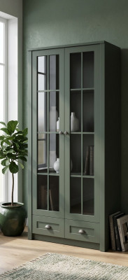 Landhuis vitrinekast vitrine handgemaakt woonkamer kast hout vitrine nieuw