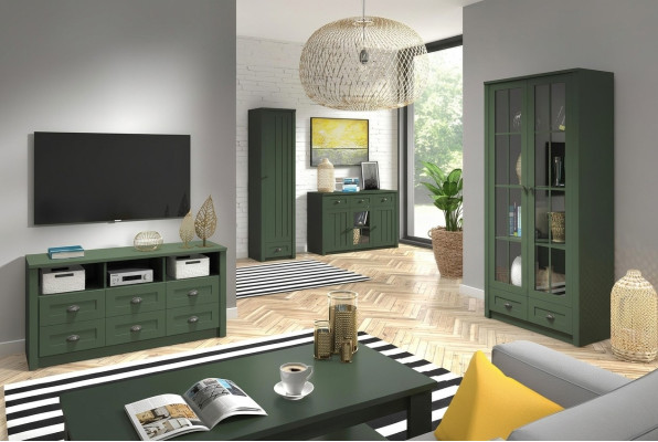 Woonkamer complete set landhuis meubelset 5 delig. Woonwand houten commode tafel