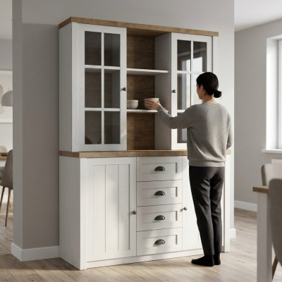 Klassieke kasten Kast Dressoir Bovenstuk Commode Wandmeubel W2D Commode