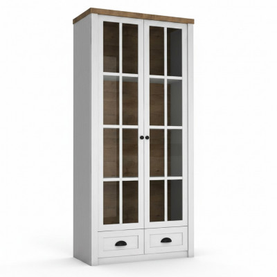 Klassieke glazen bar houten kast glazen kast vitrine vitrinekast woonkamer