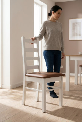 Klassieke eetkamer meubels houten stoel stoelen design armstoel hout bekleding